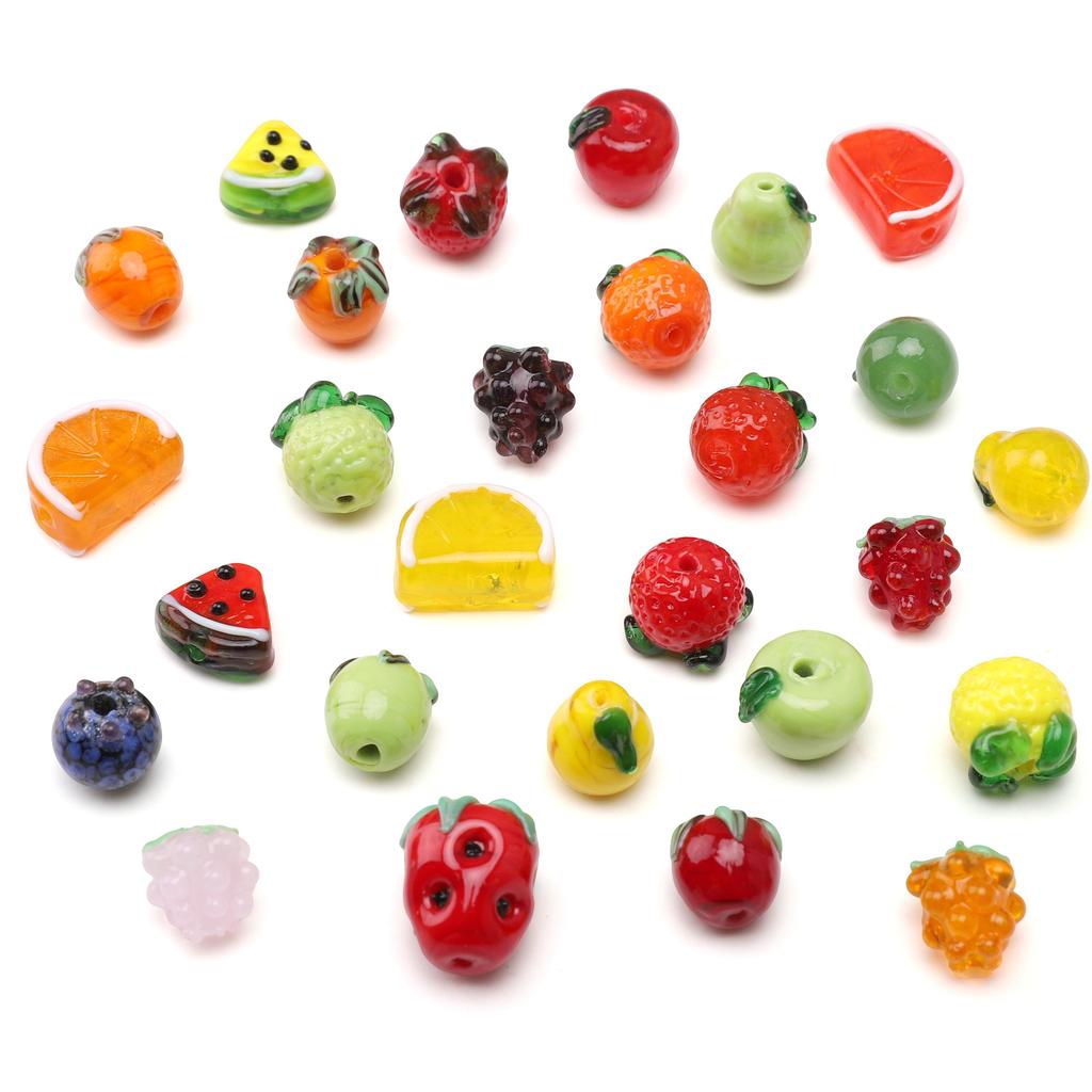 Glass Beads Fruit Charm For DIY Necklace Bracelet Earrings Jewelry Making Craft Accessories