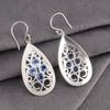 Tanzanite Gemstone 925 Sterling Silver Handmade Earrings 2.25" For Wedding Gift CE-17-11
