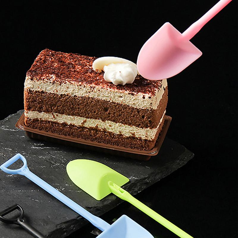 100Pcs Creative Cute Colorful Disposable Plastic Dessert Spoon Ice Cream Fruit Cake Spoon4
