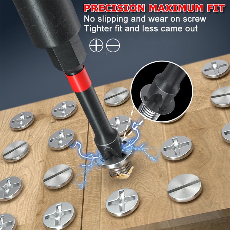39pcs Screwdriver Bit Set PH2 1/4 Inch Hex Impact Bit Set Non-Slip Screw Driver Hand Tools Magnetic Batch Head Impact Driver Bit