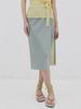 Waiowai Wrap Layered Color Block Skirt_ Gray