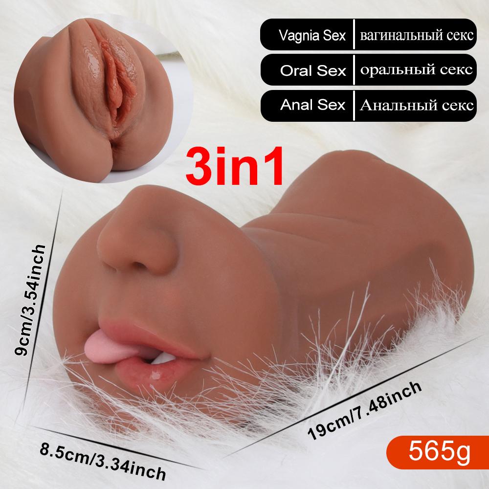 3 In 1 Masturbators Vagina Anal Oral Sexy Toys For Men Artificial Pussy Realistic Mouth Blowjob Male Masturbation Adult Goods