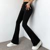 Women Fitness Sports Flared Pants High Waisted Casual Outdoor Black Long Trousers 2024 Skinny Sweatpants Joggers Women 30684