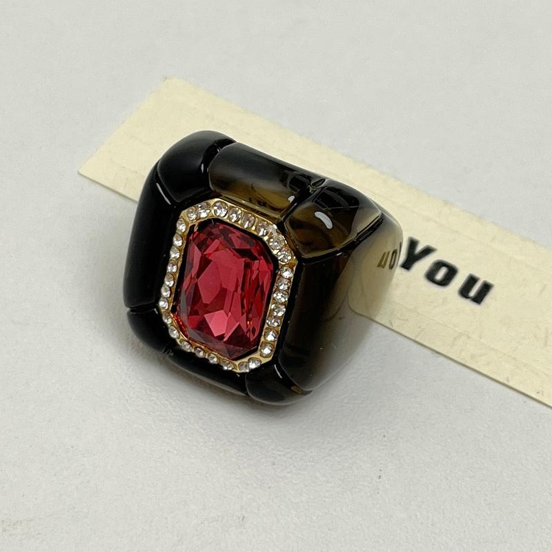 Vintage Elegante Stilvolle Bunte Ringe Geometrische Zeigefingerharzringe Leichter Luxus High-End Schmuckzubehör