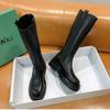 Fashion Platform Women Knight Long Boots Fashion Warm Fur Shoes Autumn Winter Square Heels Ladies Knee High Booties