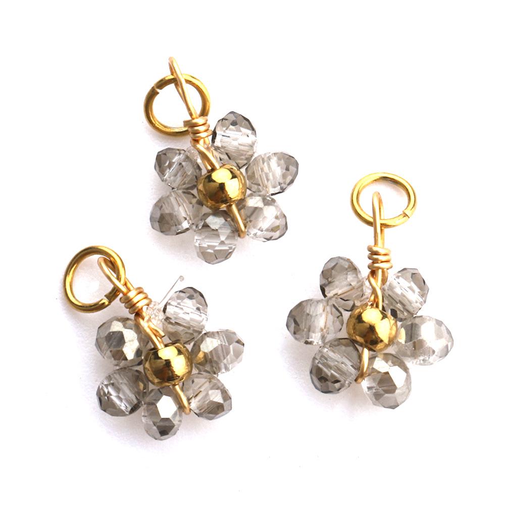 

Daisy Crystal Flower Pendant Earrings with Imitation Pearl Charm