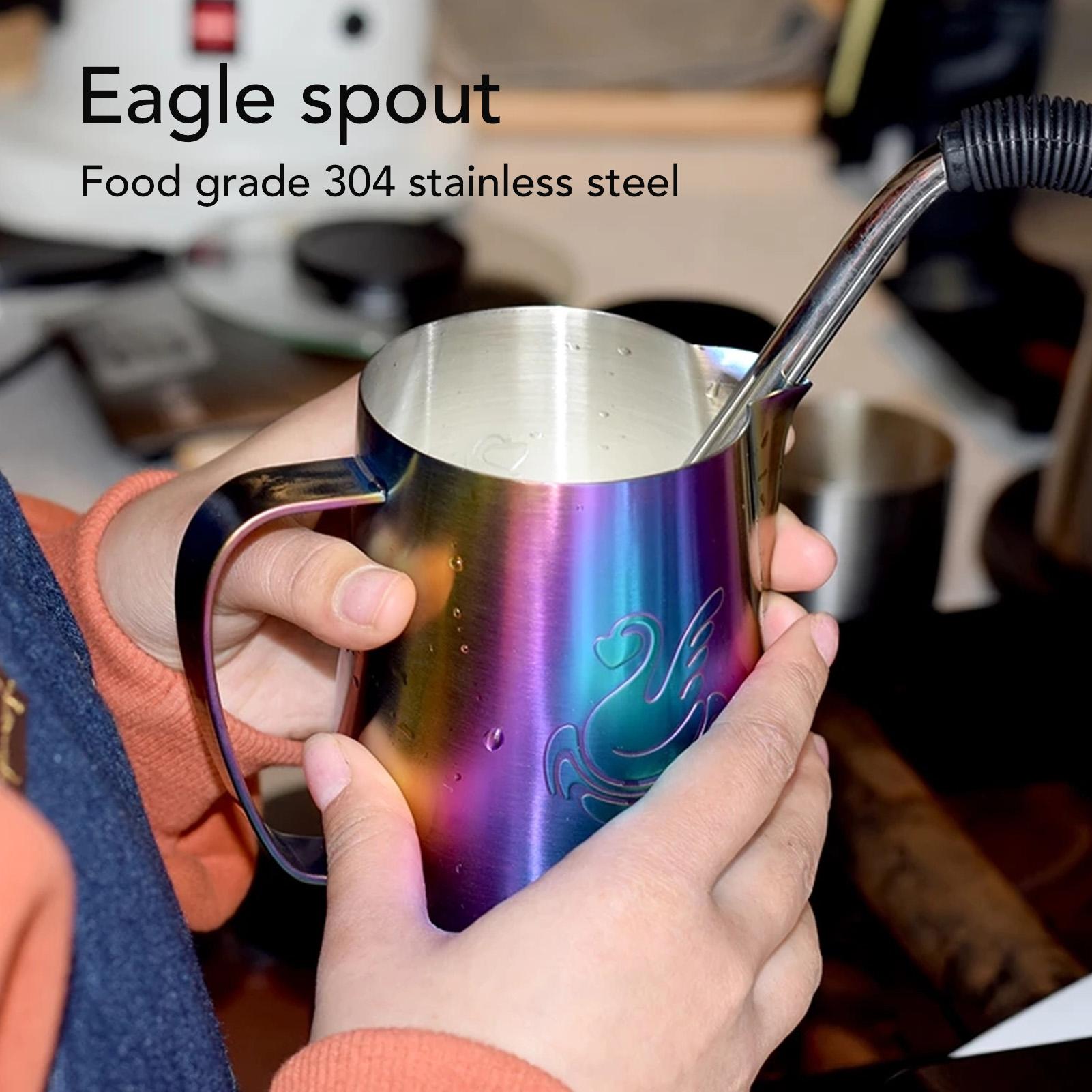 Питчер для взбивания молока 380 мл Пищевая нержавеющая сталь Клюв орла Многофункциональная чашка для взбивания молока для молока Сливок