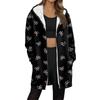 Women's Gradient Print Fashionable Loose Zipper Fleece Hoodie Jacket