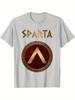 Ancient Greek Spartan ShieldRedGolden Spartan Lambda Graphic Design100 Cotton Oneck Short Sleeve Printed Unisexs Tshirt