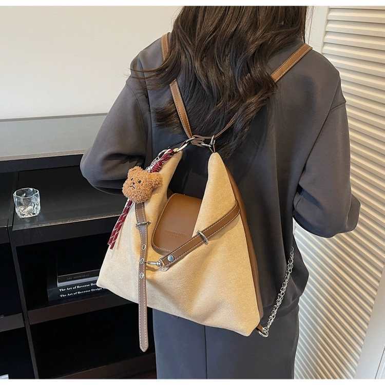 

Однолямочный Женский Сумка-тоут для Поездок на Работу Большой Вместимости Повседневный Ретро Матовый Многофункциональный Рюкзак 31x9x23 single package покинуть белый