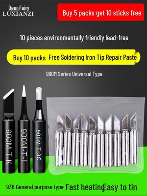 Deer Fairy 936 Lead-Free Internal Heating Soldering Iron with Bent Knife Tip for Precision Soldering.