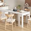 Folding dining table, extendable folding kitchen table up to 6 people, for small spaces, dining room, white