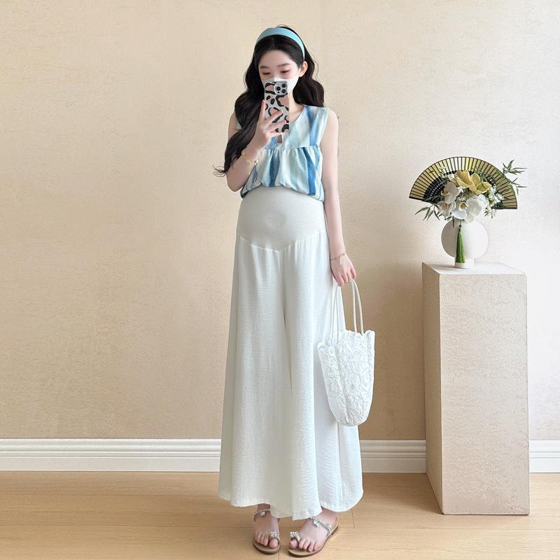 Maternity Blue Sleeveless Summer Set: Vest, Camisole Top, Pants & Skirt (2026 Collection) 2XL