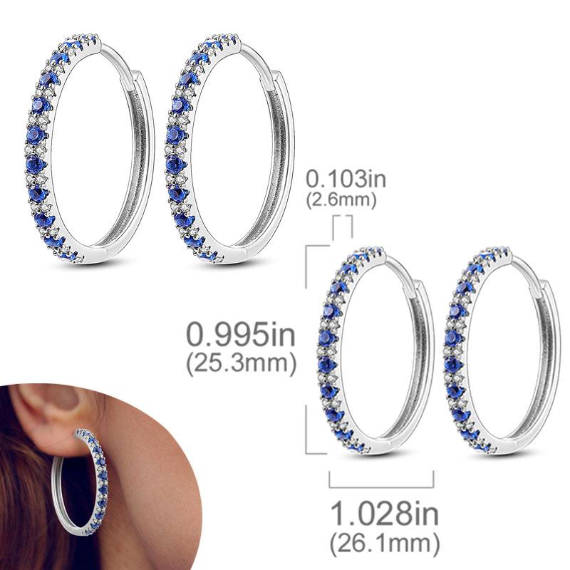 Original 925 Silver Hoops Earrings Zircon Pave Colourful Hoop Earrings For Women Fashion Jewelry Gift
