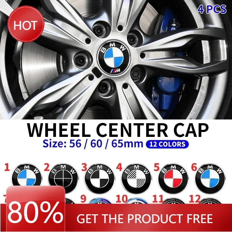 2025 Hot 4PCS 56MM 60MM 65MM Car Hub Cap Sticker Wheel Center Cover Decal Decoration Auto Modification Accessorie For BMW M Embl