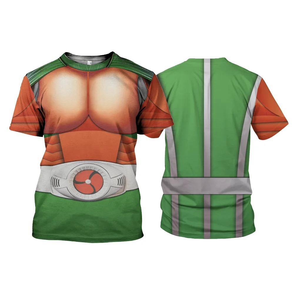 Kamen Rider W CycloneJoker T-shirts Japanese Tokusatsu Cosplay 3D Print Kids Tees Summer Men/Women Harajuku Short Sleeve Y2k Top
