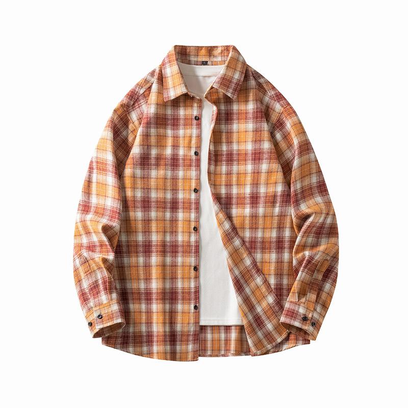 Autumn New Trendy Plaid Long-sleeved Shirts for Men and Women, Korean Style Loose Casual Jackets, Versatile Shirts for Couples