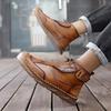 Fashion Breathable  Slip on Low Top Walking Shoes Outdoor Male Ankle Boots Slip-Resistant Work Boots 2025 New Men's Leather Casual Shoes