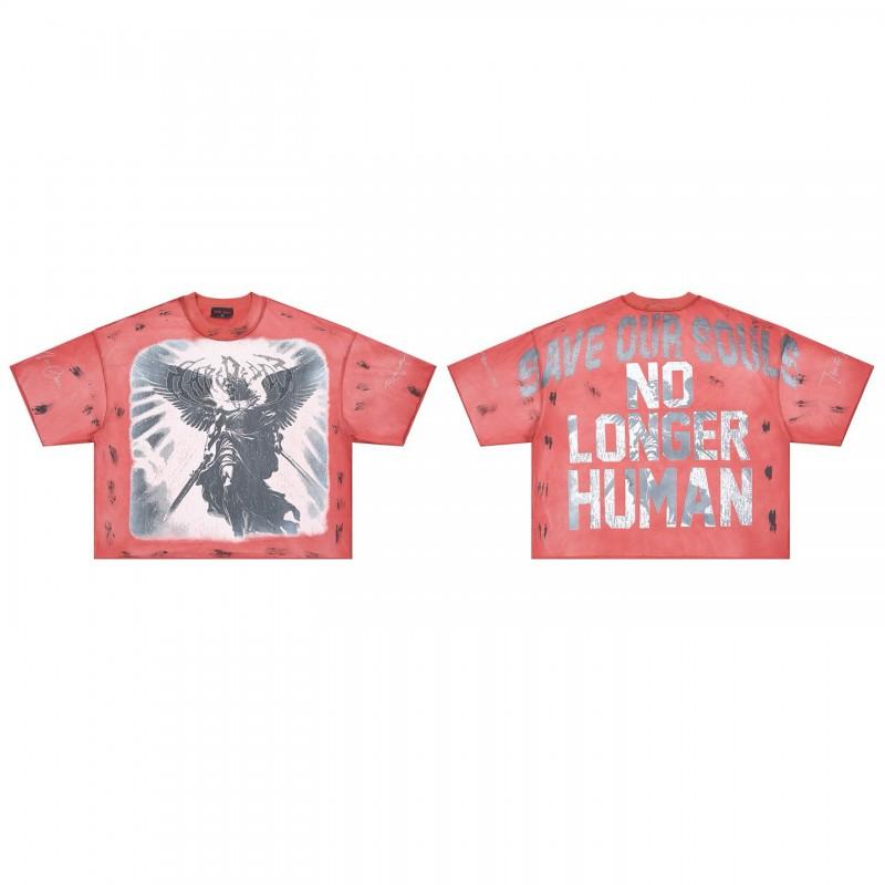 Unisex Oversized Vintage American Hip Hop Print T-Shirt Loose Fit Cotton Tee Casual Wear