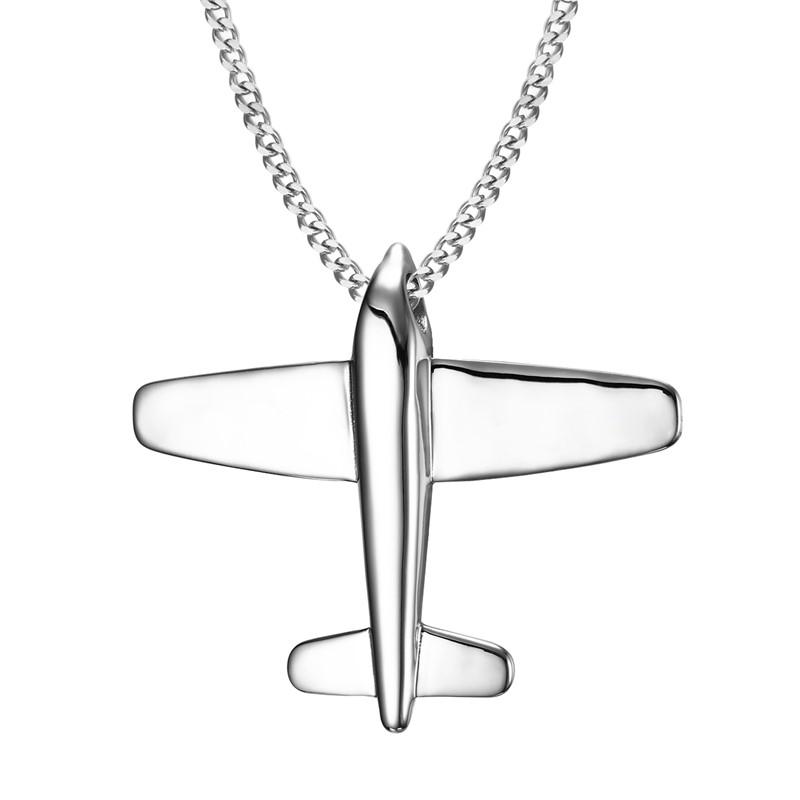 

Simple Men Stainless Steel Aircraft Airplane Pendant Necklace Men Chain Necklaces Jewelry Gifts Pendant Only серебряный