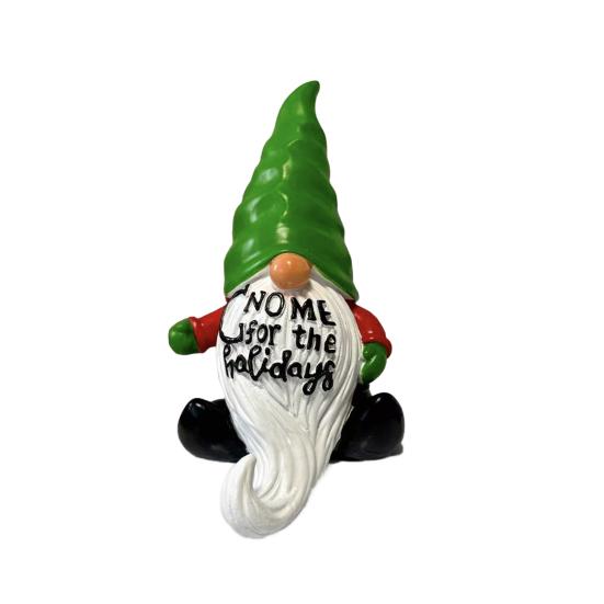 Christmas Gnome Figurine Cartoon Sitting Faceless Dwarf Resin Statue Sculpture Home Office Desktop Decoration Ornament
