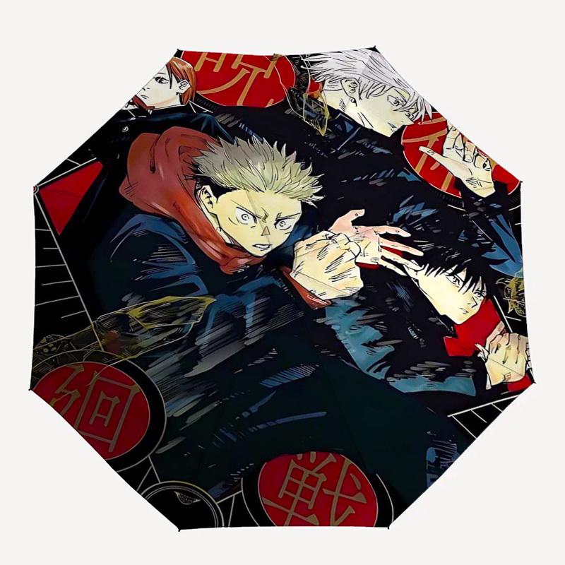 1pc Jujutsu Kaisen Characters Outdoor Umbrella - Automatic Opening/Closing, 3-Fold Design, 8-Bone Iron Frame - Perfect Gift for Fans, Travelers, Daily