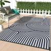 Tappeto da esterno a quadri retrò Tappetino geometrico per casa, soggiorno, balcone, dimensioni grandi, tappeti decorativi da campeggio, picnic, lavabili