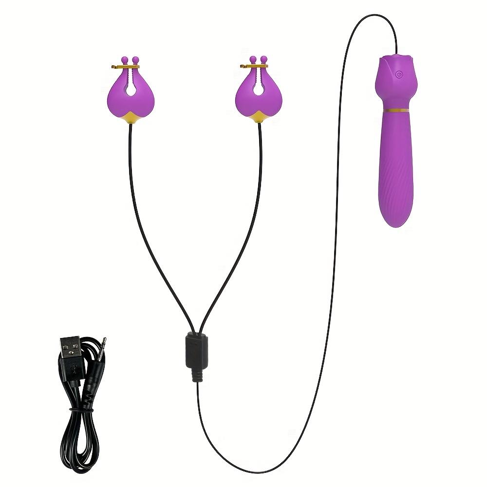 10 Modes Nipple Clamps G Spot Vibrator Breast Clips for Women Nipple Clitoral Stimulator Massager Adult Goods Sex Toy for Couple
