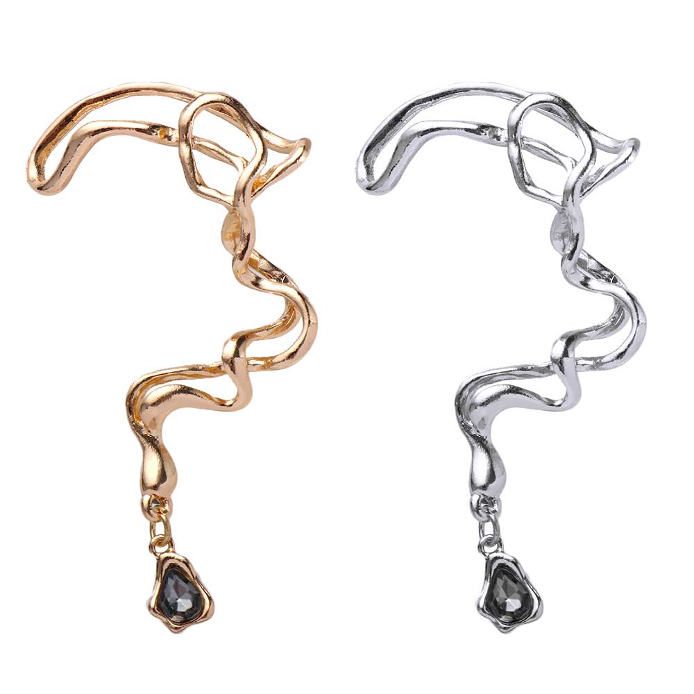 Soild Color Vintage Irregular Earrings Women Clip  Earrings Snake Ear Hook Korean style Jewelry