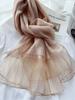 Mulberry Silk Long Scarf for Women, Spring Autumn Lightweight Shawl Wrap,Elegant Luxury Accessory, Solid Color Fashion Versatile