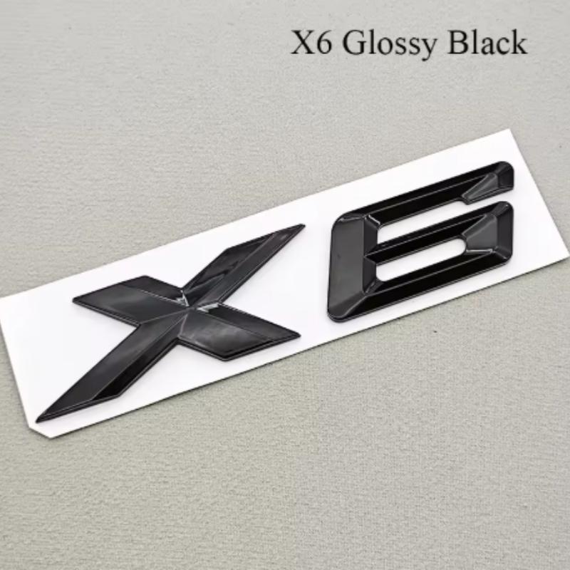 Autocollants Lettres de Voiture Chrome Noir ABS 3D Emblème Logo X5 X6 Badges de Coffre Arrière Pour BMW X5 X6 F15 G05 F16 G06 Autocollant Accessoires Auto yo2