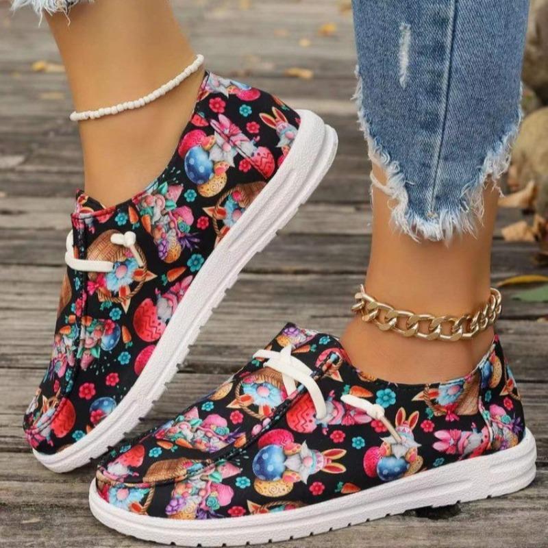 Plus Size Casual Shoes Women's New Canvas Flat Lace-up Low-top Loafers Women's Singles Shoes for Fall 2025