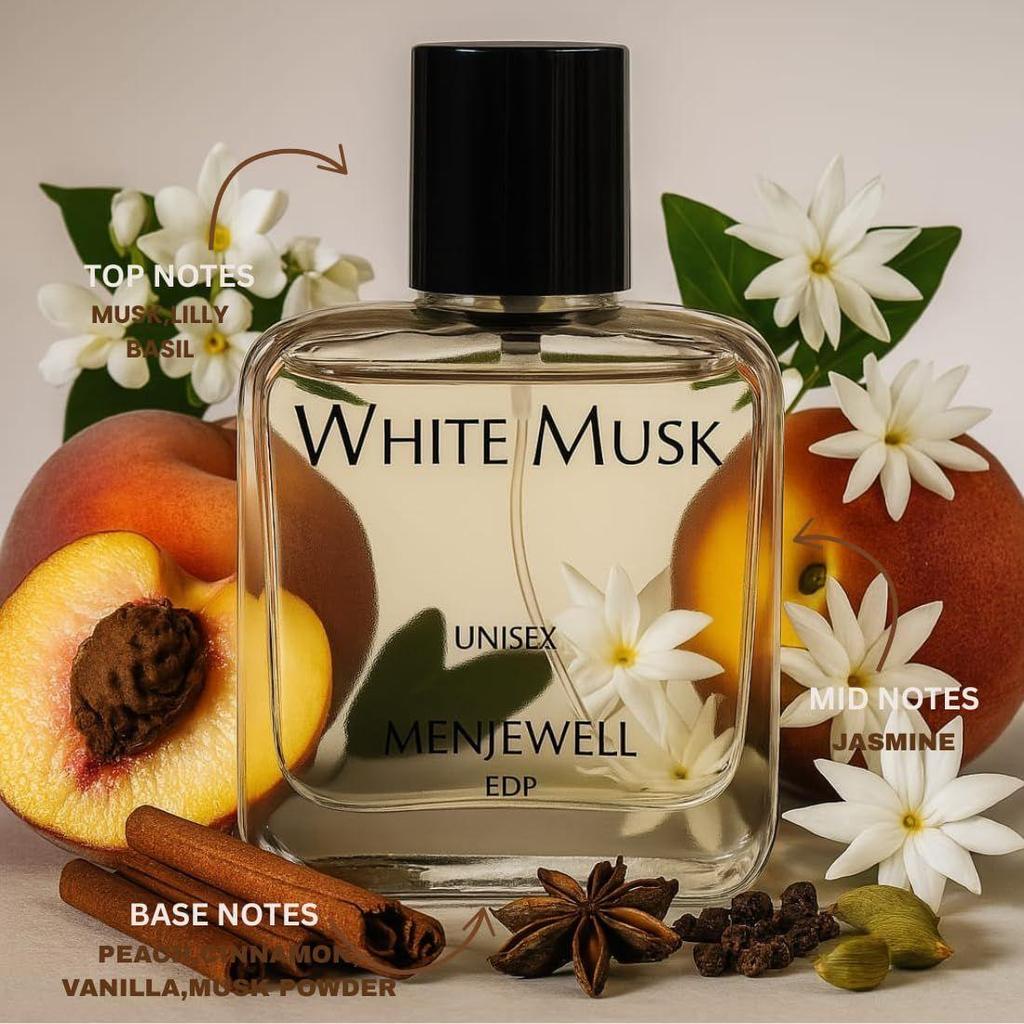 Menjewell - White Musk,Unisex Long Lasting Eau De Parfum For Men and Women