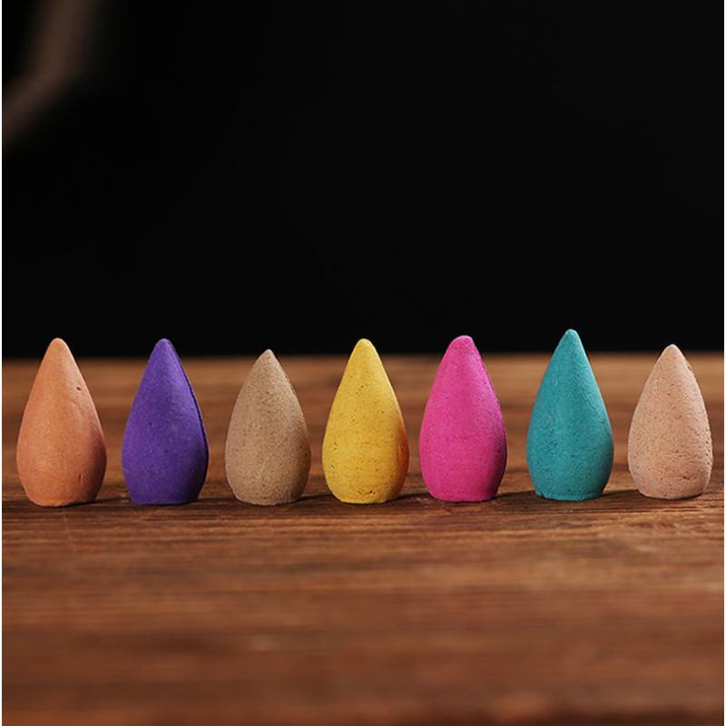 Y 50pcs/bag Mixed Waterfall Smoke Cone Incense for Backflow Burner Reflux Tower Incense Indian Meditation Yoga Home Fragrance