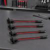 Battery SAE Power Lead with Panel Mount Body, Tethered Dust Cover, Copper Conductors, and Red and Black Wires for Fixed Access, 4 Pack