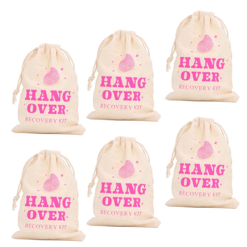 6pcs Bachelor Party Gift Bags with Drawstring Linen Party Favors Bachelor Bridal Shower Pouches for Wedding Supplies