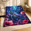 Hibiscus Sea Turtle Coral Fleece Blanket Tropical Ocean Decor