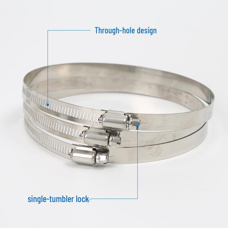 Nerezové hadicové a potrubní spony 201, americký styl, celopásková spona s plným otvorem pro projekty na užitkové sloupy, vzduch a osvětlení