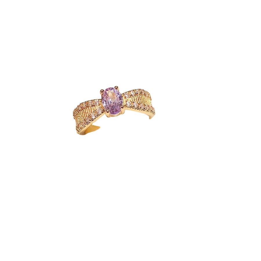 

Vintage Gold Plated Zircon Elliptical Ring For Women Hand Jewelry Gift Style A