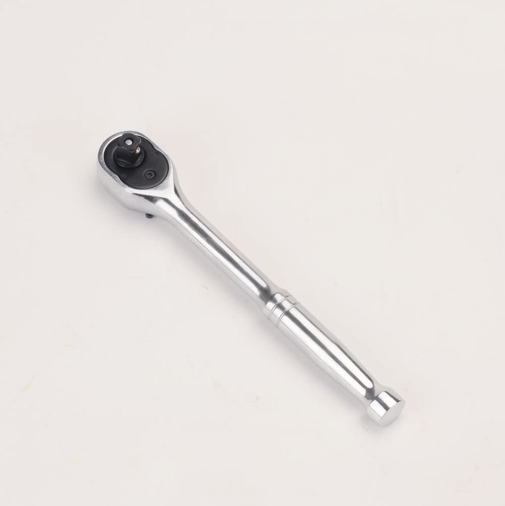 Ratchet Quick Release Ratchet Handle with Socket for DIY Repair Handle, Wrench, 90-Tooth Gear, Car, Motorcycle, (12.7mm (1/2") Drive)