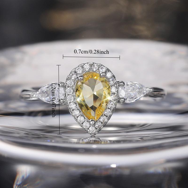 European and American fashionable women's simple droplet shaped personalized creative temperament versatile ring