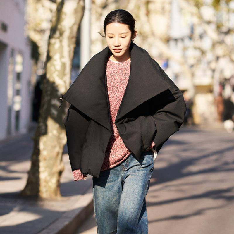 

Зимняя корейская мода короткая хлопковая одежда женская одежда в иностранном стиле одежда-хлеб хлопковое пальто XL чёрный