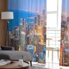 Luxury Tulle Curtains Lake Michigan City Dusk Living Room Kitchen Chiffon Curtain Youth Bedroom Sheer Floor Valance Curtain