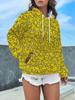 Women's casual sweatshirt with many yellow cartoon ducks densely arranged and printed casual fashion hooded sweatshirt