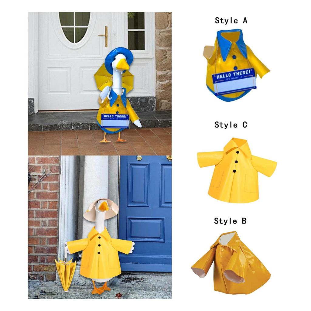 Goose Outfit Outdoor Decoration for 23" Statue Goose Figurine Outfit Costume Raincoat for Garden Balcony Yard