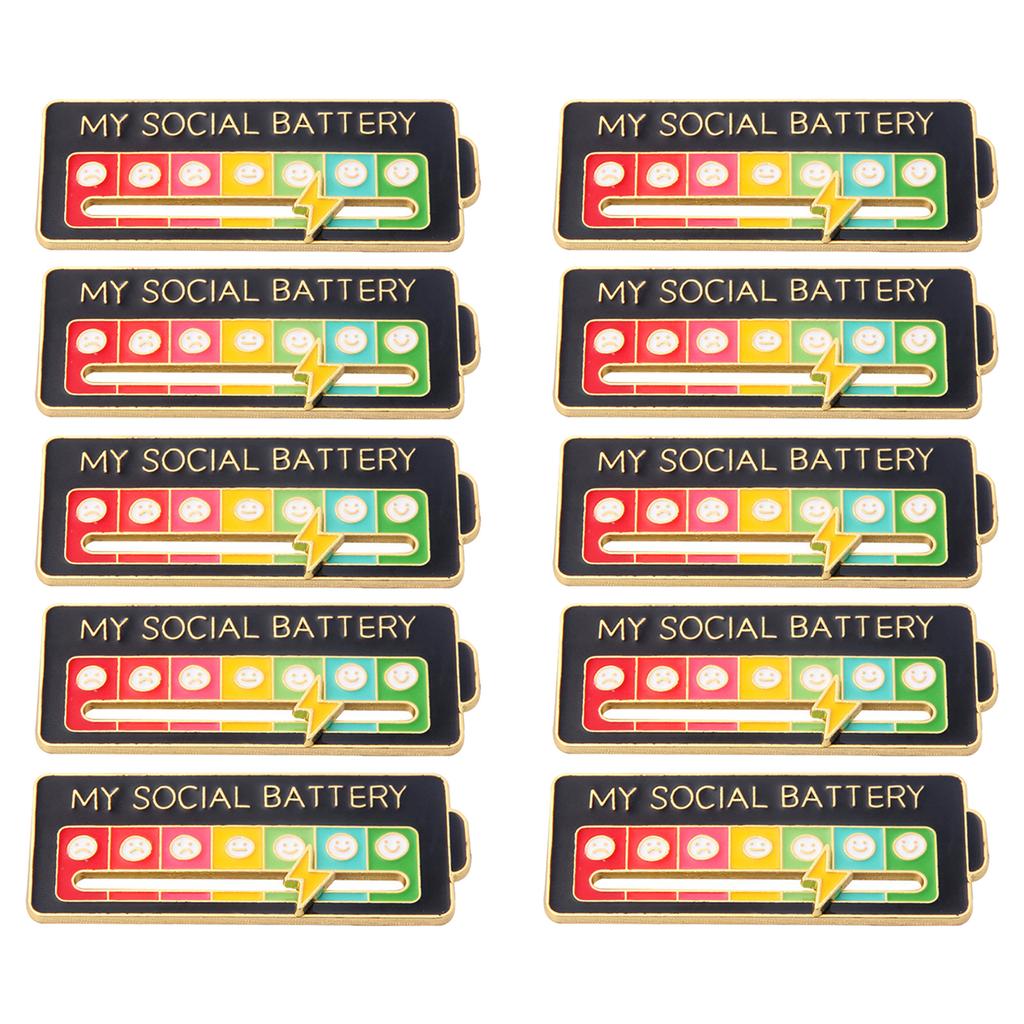 Emotions Enamel Pins Brooches My Social Battery Mood Tracker Metal Brooch Badges Fashion Jewelry Accessorie Gift Trendy Lapel