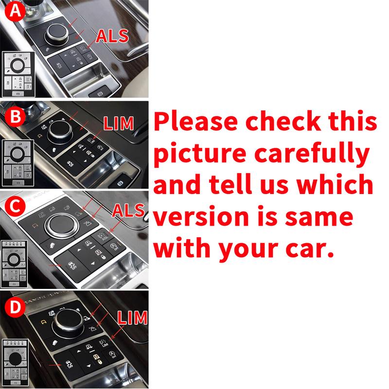 Für Range Rover L405 13-17 Silber Aluminium Mittelkonsolen-Knopfschalter-Aufkleber