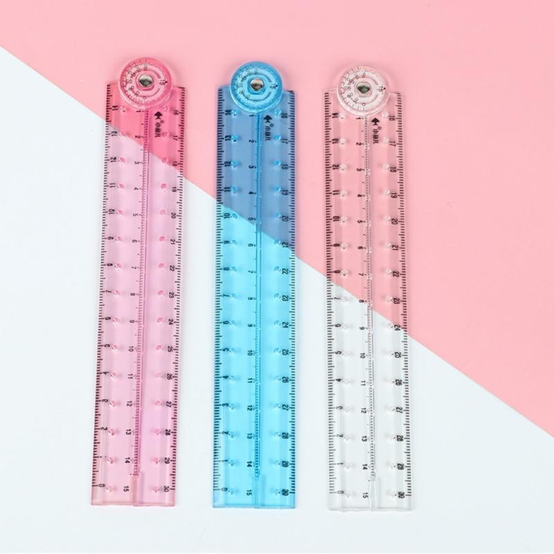 Clear Folding Ruler Flexible Drawing Ruler Centimeters Scale Measuring Length 0-30cm (0-12Inch) for Drawing Measuring
