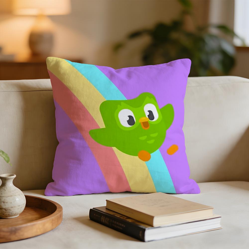 Cute DDuolingos Cushion Cover Short plush pillowcase for bed sofa carwashable