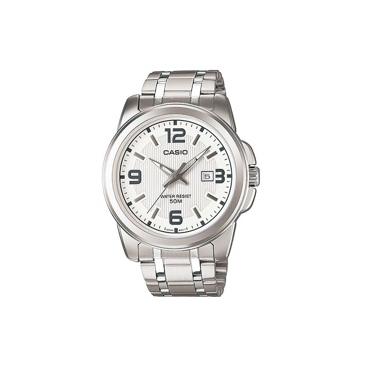 Casio Standard Series 50M Water Resistant Quartz Movement Stainless Steel Watch Men watches White MTP-1314D-7A White Dial